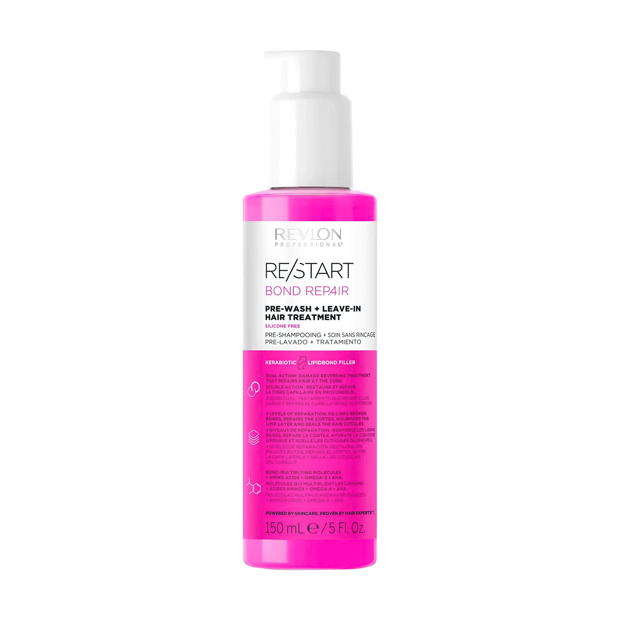 Відновлювальний засіб для волосся Revlon Professional Restart Bond Repair Pre-Wash + Leave-In Hair Treatment подвійної дії, 150 мл